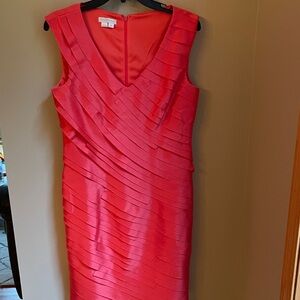 London Times Vibrant Pink Midi Dress